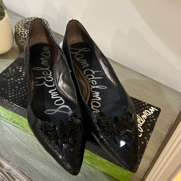 Sam Edelman Shoes - Sam Edelman snakeskin embellished flats